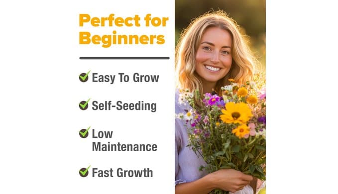 HOME GROWN Wildflower Seeds Bulk Mix | 110,600+ Non-GMO Annual Flower Seed for Planting | 21 Varieties for Butterfly & Pollinator Garden | 3 oz thumbnail 4