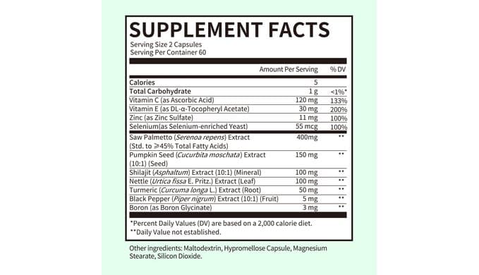 Saw Palmetto with Pumpkin Seed Extract Prostate Health for Men, 120 Count thumbnail 5