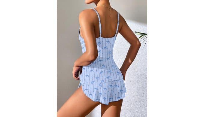 Ekouaer Pajama Sets for Women V Neck Cami Split Short Set thumbnail 2