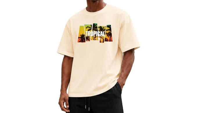 KUYIGO Men's Tropical Palm Tree Graphic T Shirt Casual Summer Tee thumbnail 1