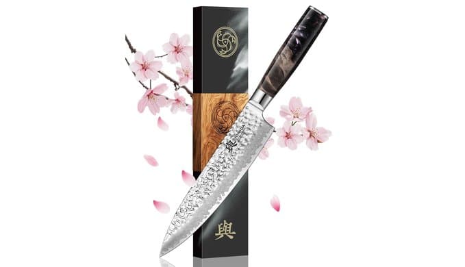 Japanese Chef Knife, 67-Layer Damascus Steel 8 Inch Kitchen Knife with AUS-10 Core, Professional Hand Forged Gyuto Knife with Gift Box, Ergonomic Handle, Ideal Valentine's Day Gifts for Men Women thumbnail 1
