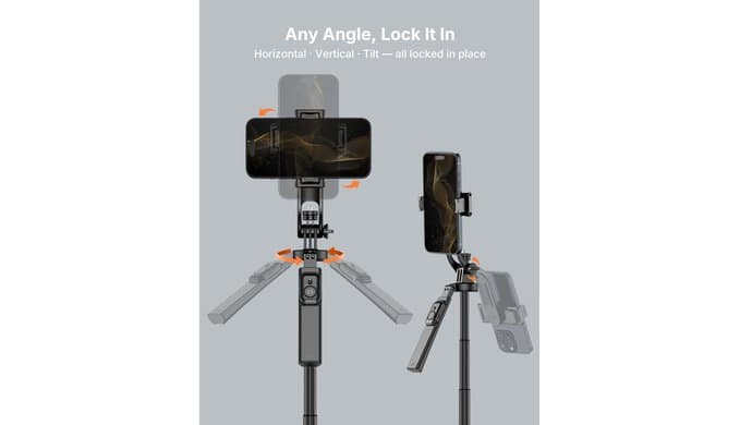 4-Leg Phone Tripod, 71-inch Selfie Stick for iPhone & Android thumbnail 4
