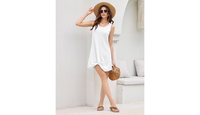 Swimsuit Coverup for Women Sleeveless Waffle Knit Beach Dress Twisted Swim Cover Up Casual Summer for Vacation thumbnail 4