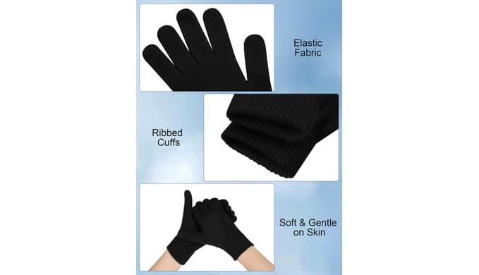 12 Pairs Winter Magic Gloves Stretchy Warm Knit Gloves with Mesh Storage Bag for Men or Women thumbnail 2