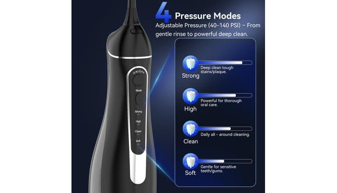 Water flossers for Teeth Pick, Portable Oral Irrigator Dental with 4 Modes 5 Jet Tips, IPX7 Rechargeable Water Tooth Flosser for Braces Sensitive Gum Care，300ml Tank for Home Travel Use thumbnail 2