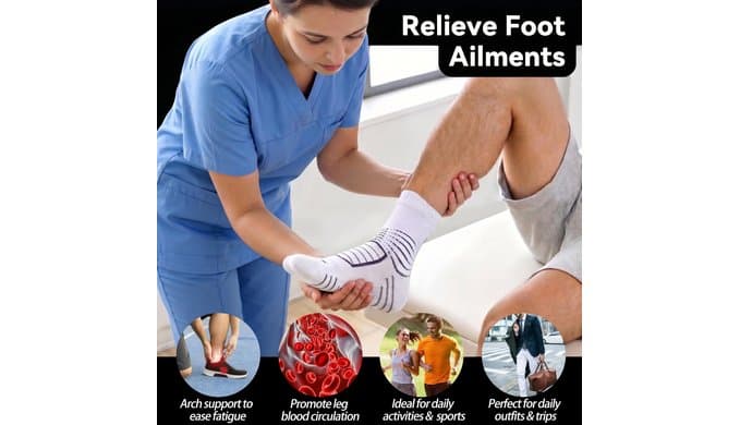 Ankle Compression Support Socks Men,15-20 mmhg,Size 10-13,3 Pairs thumbnail 4