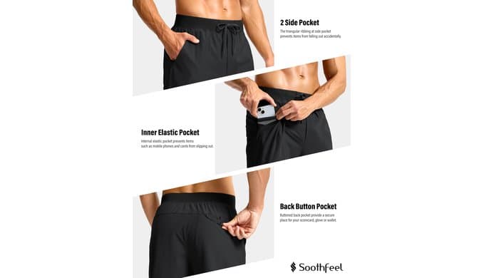 Soothfeel Mens Golf Joggers Slim Fit Casual Comfy Dress Pants with Pockets thumbnail 4