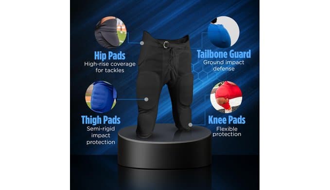 Sports Unlimited Double Knit Integrated Adult Football Pants, Men Football Practice Pants thumbnail 3