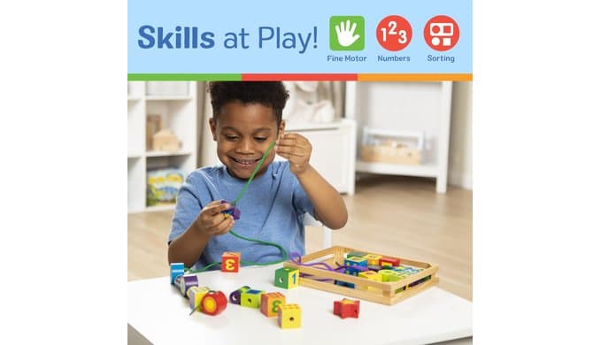 Melissa & Doug Deluxe Wooden Lacing Beads - Educational Activity with 27 Beads and 2 Laces thumbnail 5