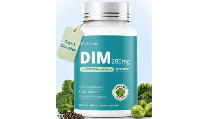 DIM Supplement 200 mg, 7-in-1 Complex with BioPerine®, Calcium D-Glucarate thumbnail 1