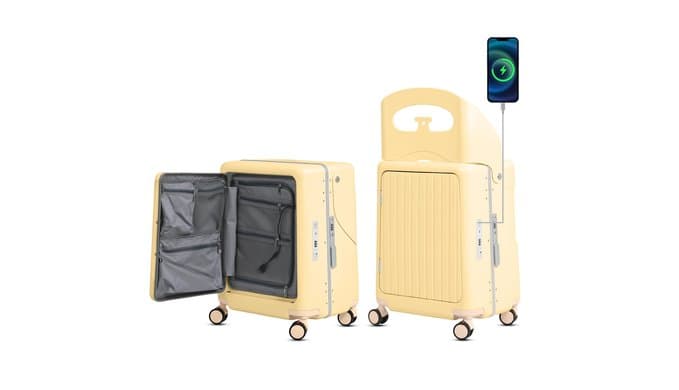 22" Ride On Suitcase with Seat, Front Opening Hardside Luggage, TSA Lock thumbnail 1