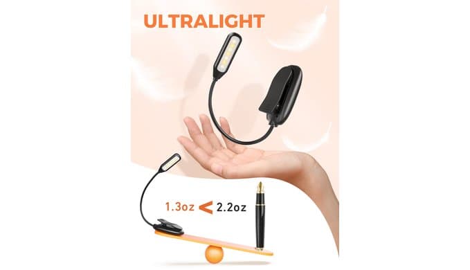 Monotremp Rechargeable Book Lights for Reading at Night, Clip-On 3 Colors thumbnail 4