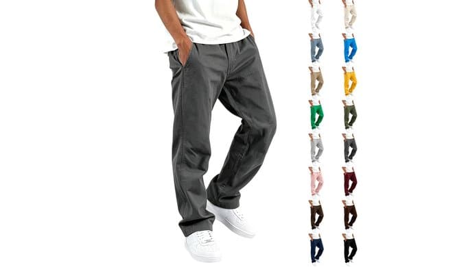 Work Pants for Men Relaxed Fit Straight Leg Cargo Pants with Pockets thumbnail 1