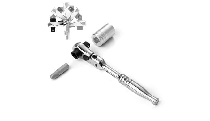 DURATECH 1/4" Drive Ratchet Handle, 2 in 1 Flex Head, Socket & Bit Driver thumbnail 1