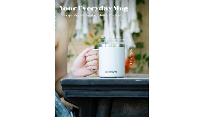 8 Pack 12oz Insulated Coffee Mug with Lid, Stainless Steel Cup thumbnail 2