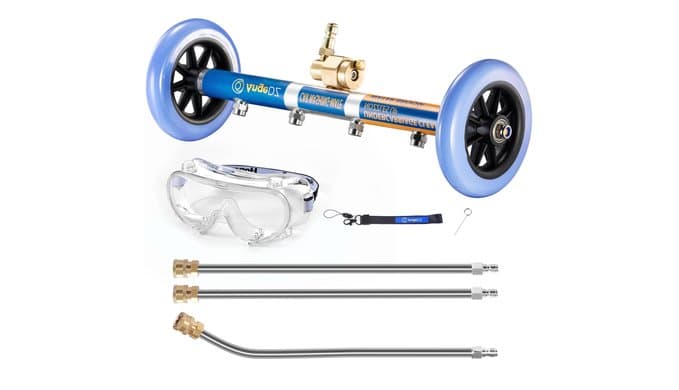 Undercarriage Pressure Washer Attachment, 16" Water Broom, Power Washer Accessories with 4 Nozzles, 3 Extension Wands, QC Anti-Fog Goggles, 4000PSI thumbnail 1