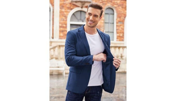 COOFANDY Mens Sport Coat Casual Blazer One Button Business Suit Jacket thumbnail 2