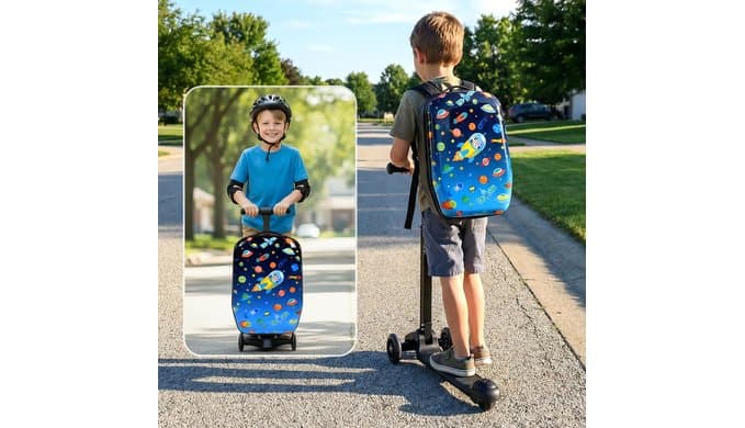 4-in-1 Detachable Scooter Luggage for Kids, Foldable Ride-On Suitcase thumbnail 2