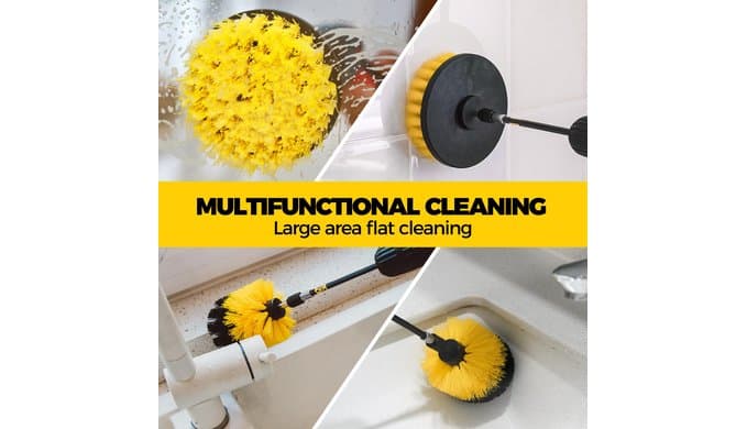 Holikme 6Pc Drill Brush Set - Soft Bristles with Extension for Home Clean thumbnail 2
