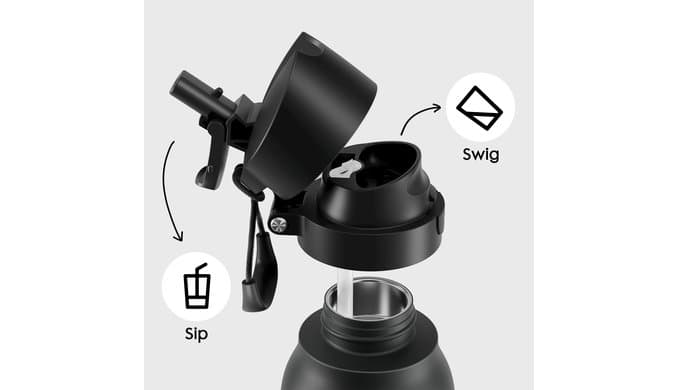 Meoky 24 oz Slim Insulated Water Bottle: 2-in-1 Locking Lid, Night thumbnail 4