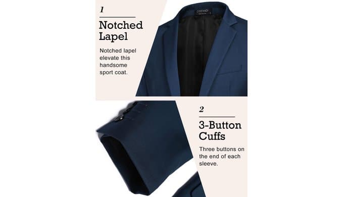 COOFANDY Mens Sport Coat Casual Blazer One Button Business Suit Jacket thumbnail 4