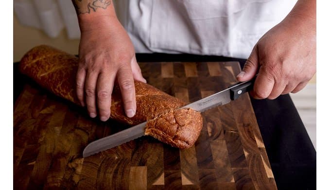 10 Inch Serrated Bread Knife, Premium Stainless Steel Blade with Wave Edge, Full Tang Handle, Razor Sharp Knife for Bread, Durable Professional Kitchen Knife thumbnail 2