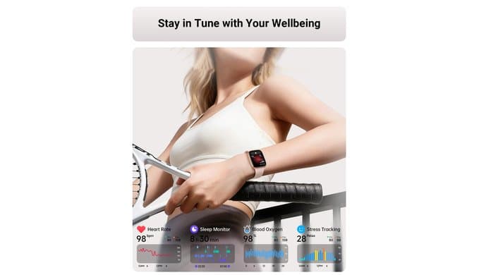 Gydom Smart Watch for Men/Women, 1.85" AMOLED Screen Fitness Tracker thumbnail 5