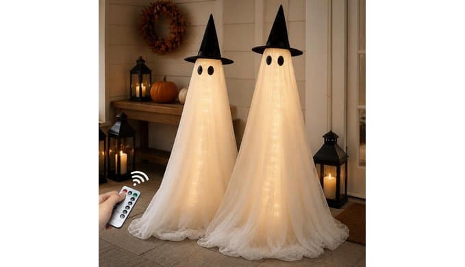 Halloween Decorations Outdoor 2 Pack 5FT Large Ghosts with Timer Remote thumbnail 1