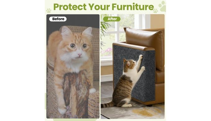 Cat Scratch Couch Furniture Protector, 78.7" x 15.8" Cat Scratcher Pad thumbnail 5