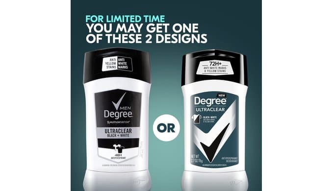Degree Men UltraClear Antiperspirant Black + White Sweat & 4 Count 2.7 oz thumbnail 3