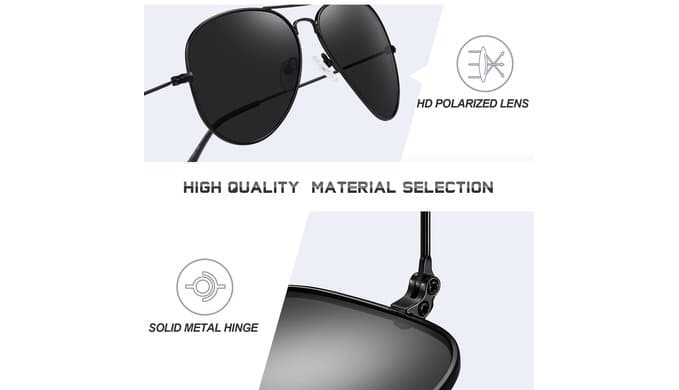 Classic Aviator Sunglasses for Men Womens Polarized UV Protection Driving Sunglasses thumbnail 4