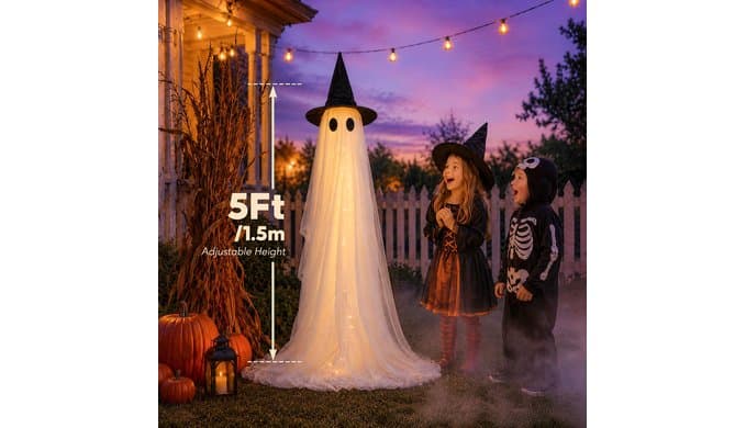 Halloween Decorations Outdoor 2 Pack 5FT Large Ghosts with Timer Remote thumbnail 2