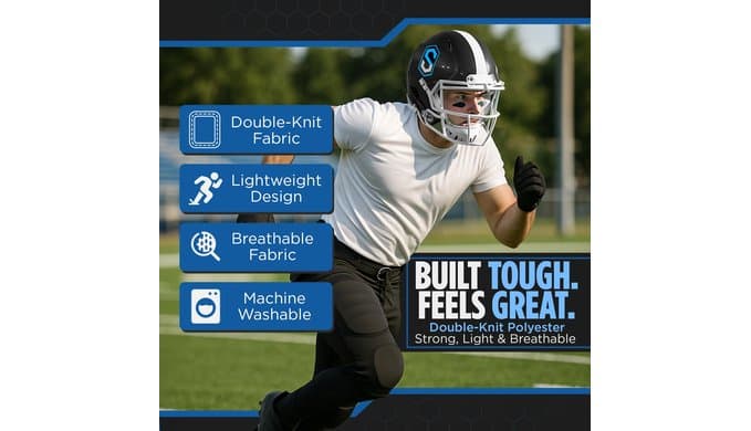 Sports Unlimited Double Knit Integrated Adult Football Pants, Men Football Practice Pants thumbnail 5