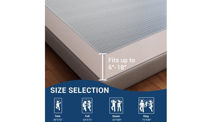 500GSM Waterproof Cooling Mattress Protector Queen Size, Fits 6-18 Inch Deep Pocket, Soft Dirt-Proof Mattress Pad with Silent Technology, Breathable & Machine Washable Bed Cover, Light Gray thumbnail 2