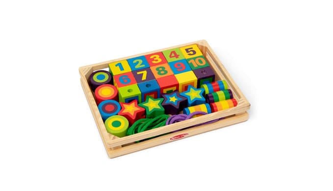 Melissa & Doug Deluxe Wooden Lacing Beads - Educational Activity with 27 Beads and 2 Laces thumbnail 4