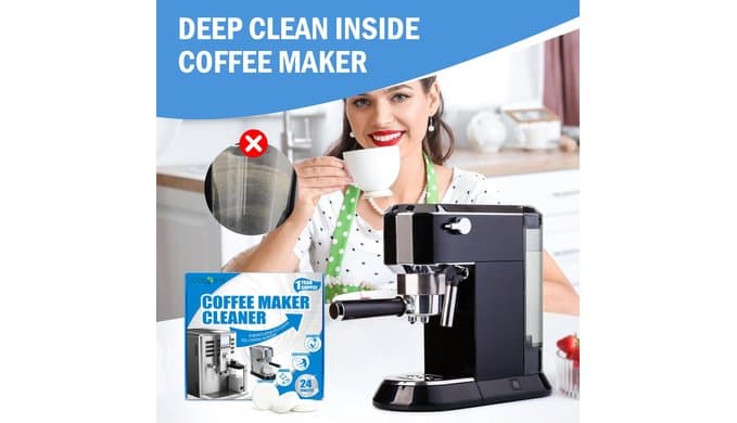 24-Pack Coffee Machine Cleaner Descaler Tablets, Descaling & Deep Cleaning Tabs for Coffee Pot & Coffe Machine, Effective Limescale Remover for Home, Office Use thumbnail 3