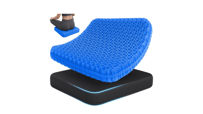 TranquilZone Gel Seat Cushion for Office Chair, Car Seat, Large, Black thumbnail 1