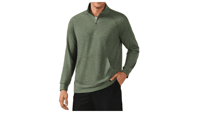 PINSPARK Quarter Zip Pullover Men Lightweight Long Sleeve Casual Sweatshirt thumbnail 1