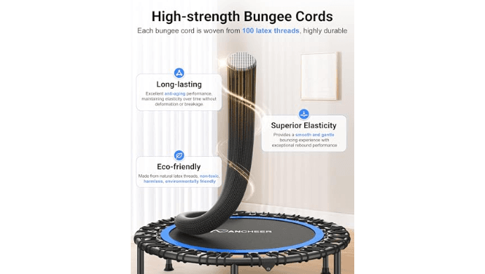 ANCHEER Fitness Trampoline,40"/48" Bungee Rebounder with Adjustable Handle thumbnail 2