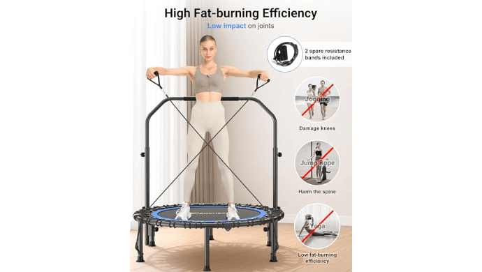 ANCHEER Fitness Trampoline,40"/48" Bungee Rebounder with Adjustable Handle thumbnail 5