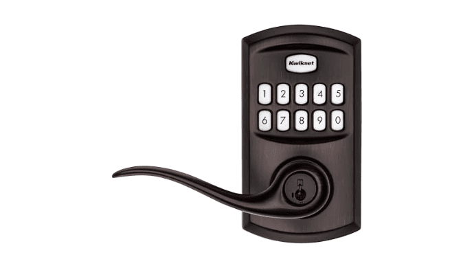 Kwikset 917TNL-11PS Smartcode Keypad Electronic with Tustin Lever SmartKey with 6AL Latch and RCS Strike Venetian Bronze Finish thumbnail 2