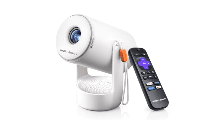 Aurzen Roku TV E1R Smart Portable Mini Projector with WiFi and Bluetooth thumbnail 1