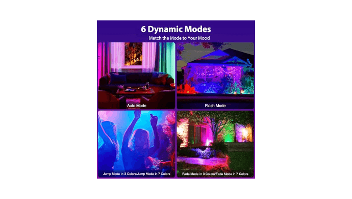 Olafus 40W RGB Flood Lights with Remote, Party RGB Outdoor Lights, 2700k Warm White LED Flood Light, Outdoor Color Changing Light, Uplights for Events, IP66 Waterproof Stage Lights, 4 Packs thumbnail 2