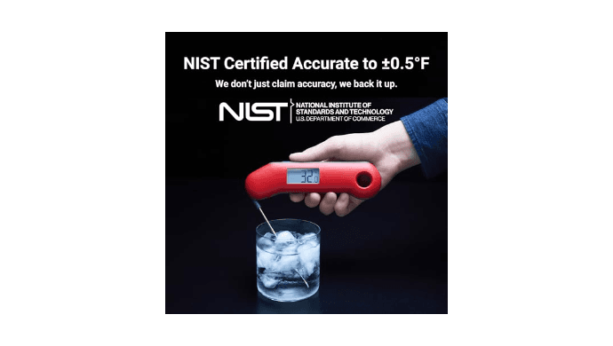 ThermoMaven Professional Digital Meat Thermometer, Ultra Fast 0.5 Sec Instant Read, NIST Certified Accurate to ±0.5°F, IP67 Waterproof, Backlit & Auto-Rotating Display, Auto Wake/Sleep, Dark Red&Gray thumbnail 3