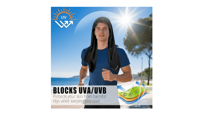 AOPREL Cooling Hoodie Towel Magnetic Lock Towels for Neck and Face UV Protection, Moisture-Wicking for Camping Gym and Yoga thumbnail 6