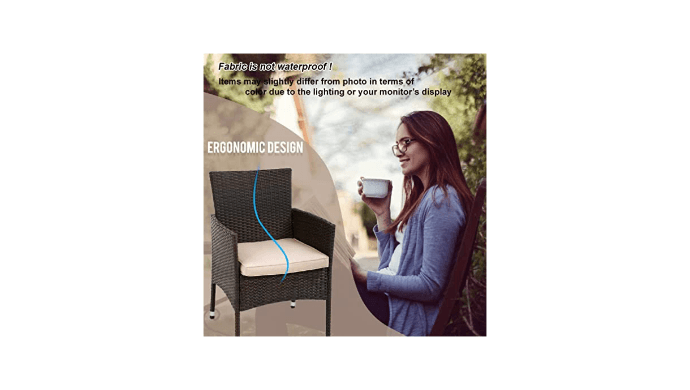 FDW 3-Piece Patio Furniture Set | Brown | Outdoor Wicker Furniture thumbnail 3