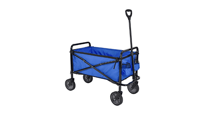Amazon Basics Collapsible Heavy Duty Utility Wagon for Outdoor Sports, Camping, Garden, and Shopping, Versatile, Easy to Store, 265 Pounds Capacity, 27.6 x 40.9 x 20 inches, Blue thumbnail 2