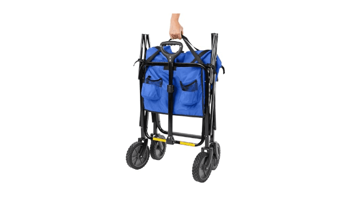 Amazon Basics Collapsible Heavy Duty Utility Wagon for Outdoor Sports, Camping, Garden, and Shopping, Versatile, Easy to Store, 265 Pounds Capacity, 27.6 x 40.9 x 20 inches, Blue thumbnail 4