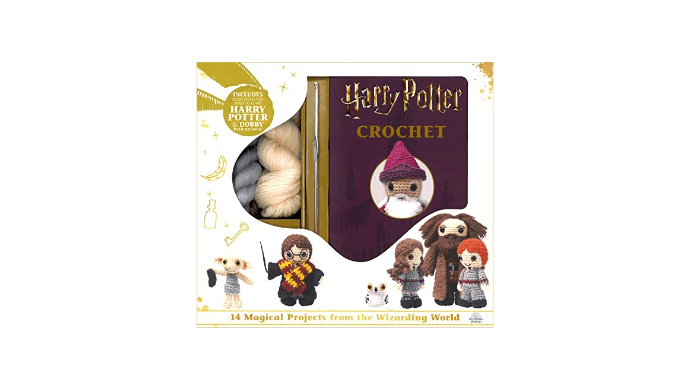 Harry Potter Crochet - Harry Potter and Dobby Amigurumi - Yarn, Safety Eyes, Crochet Hook and Instructional Booklet - Craft Gift for Harry Potter Fans (Crochet Kits) thumbnail 1