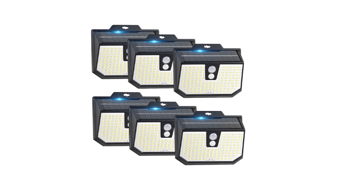 Brightever Solar Lights Outdoor Motion Sensor, 6 Packs Super Bright Solar Fence Lights with 3 Lighting Modes, Solar Powered Security Wall Lights Waterproof for Outside, Yard, Pathway, Garden, Deck thumbnail 1